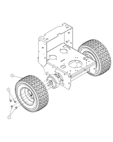 Wheel Assembly 16-Inch Diagram and Parts List for HF1748 55AF3D4V150-WAM Cub Cadet Lawn Mower